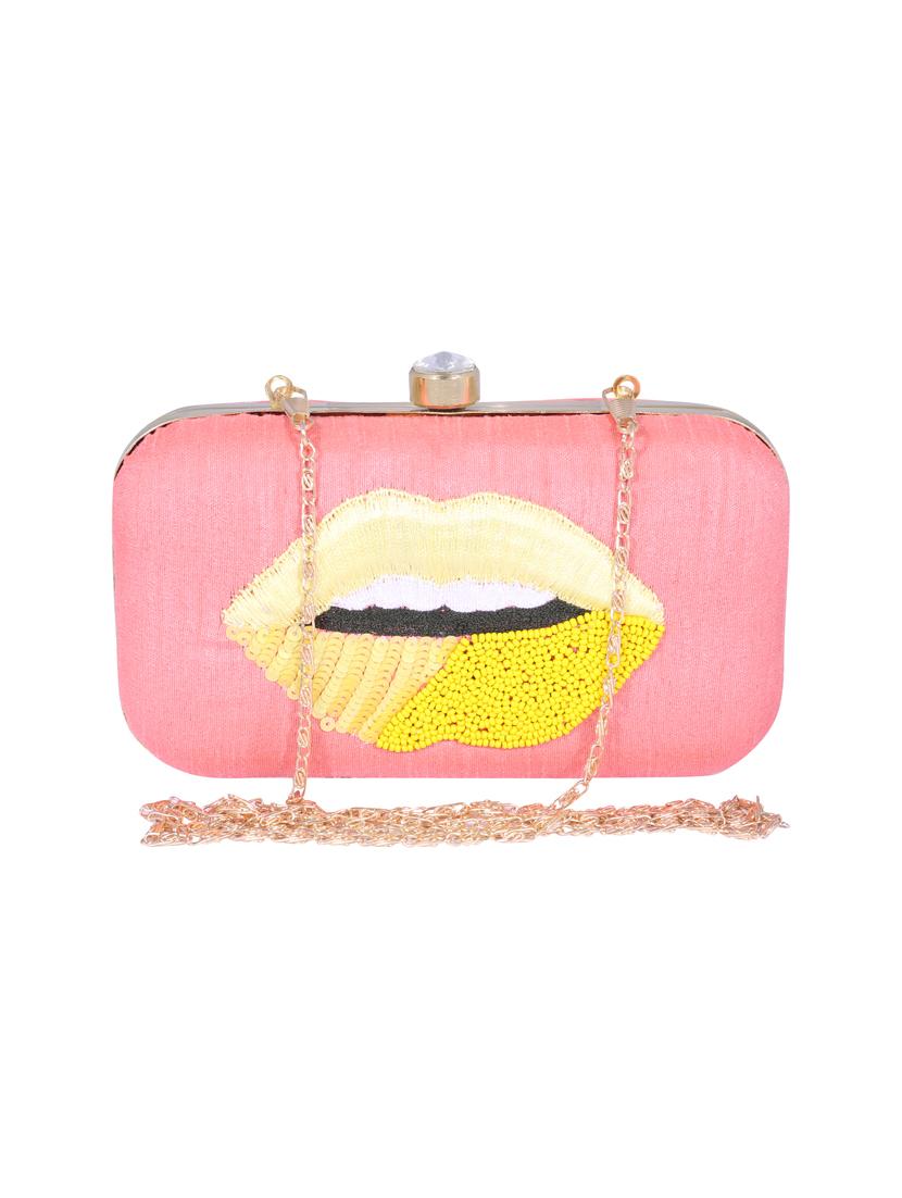 pink metal clutch - 14098069 - Zoom Image - 0