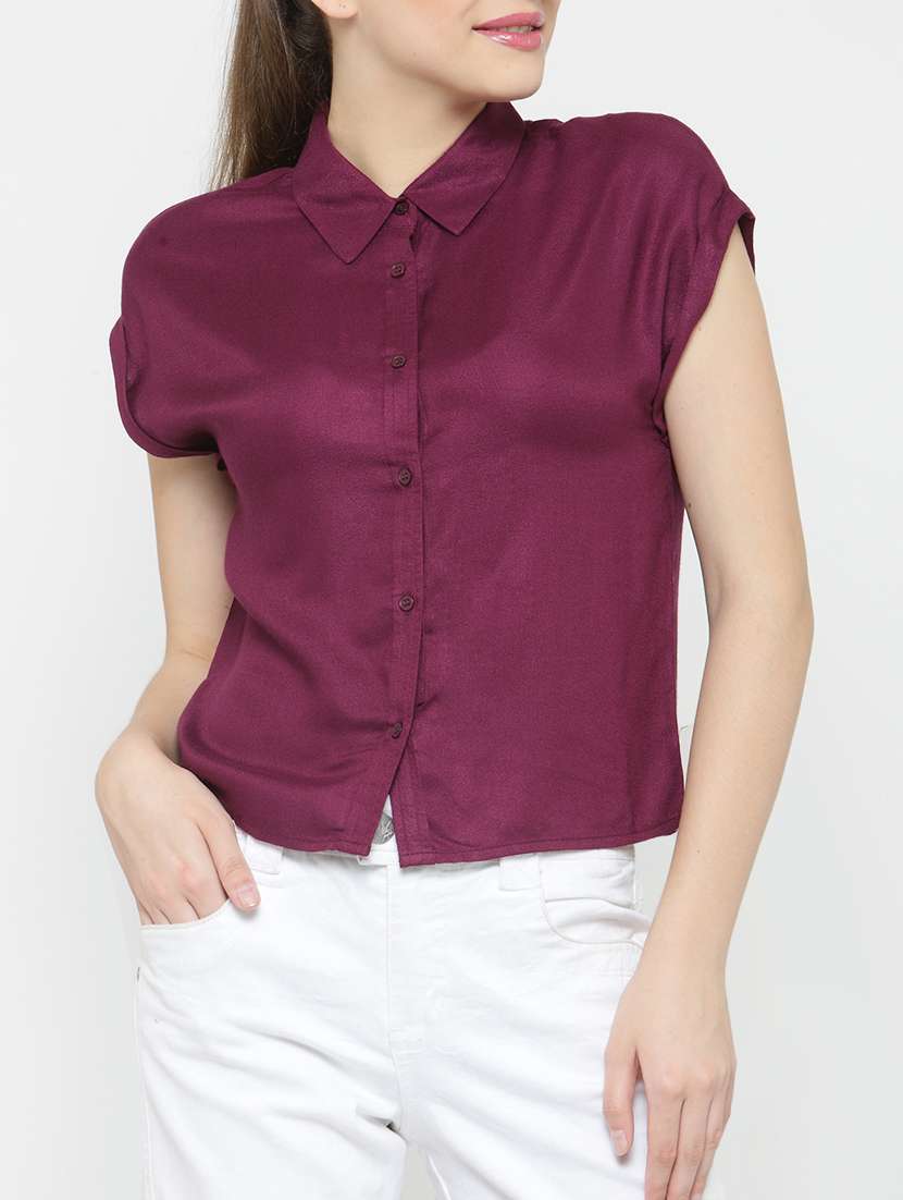 purple rayon shirt