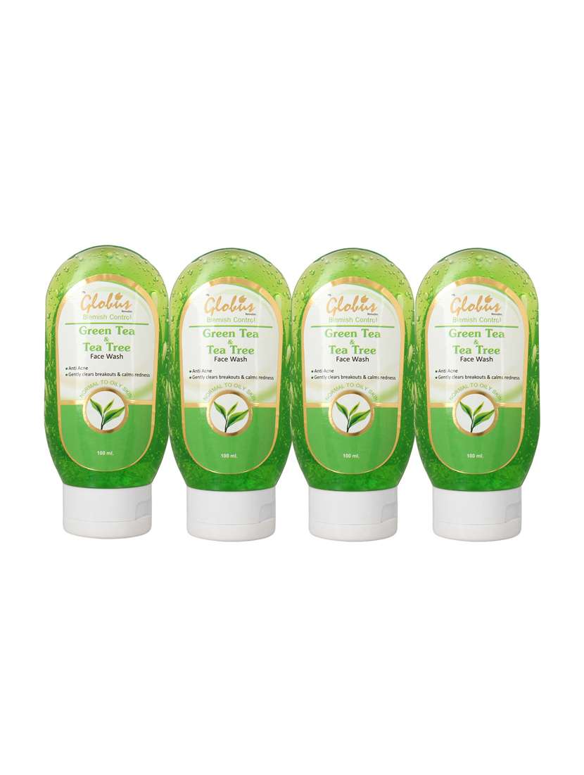 globus green tea & tea tree face wash