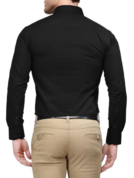 black cotton casual shirt - 14103641 - Standard Image - 2