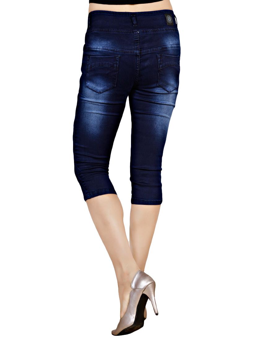 dark blue denim capri - 14103668 - Standard Image - 2