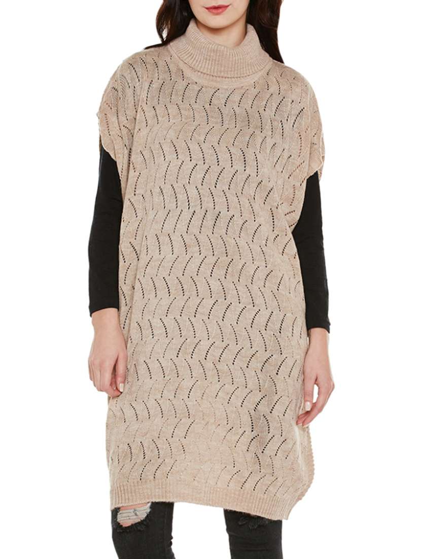 beige wool poncho