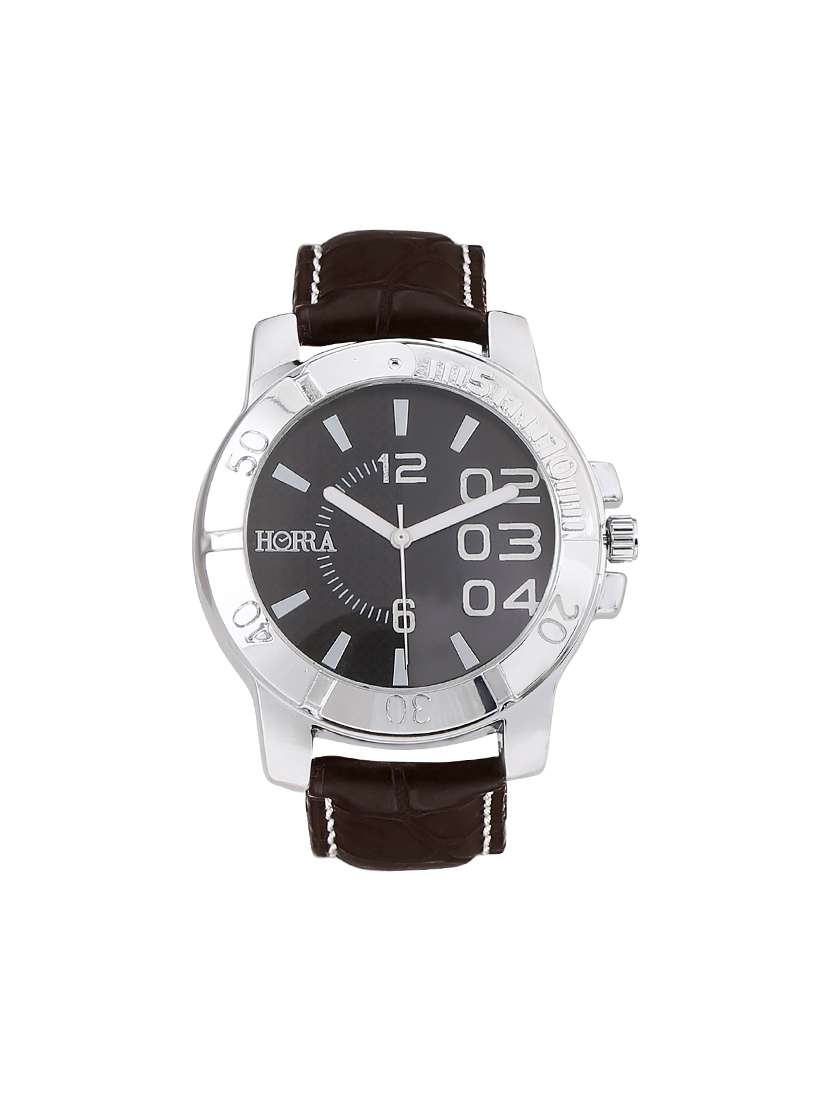 horra round analog dial  watch
