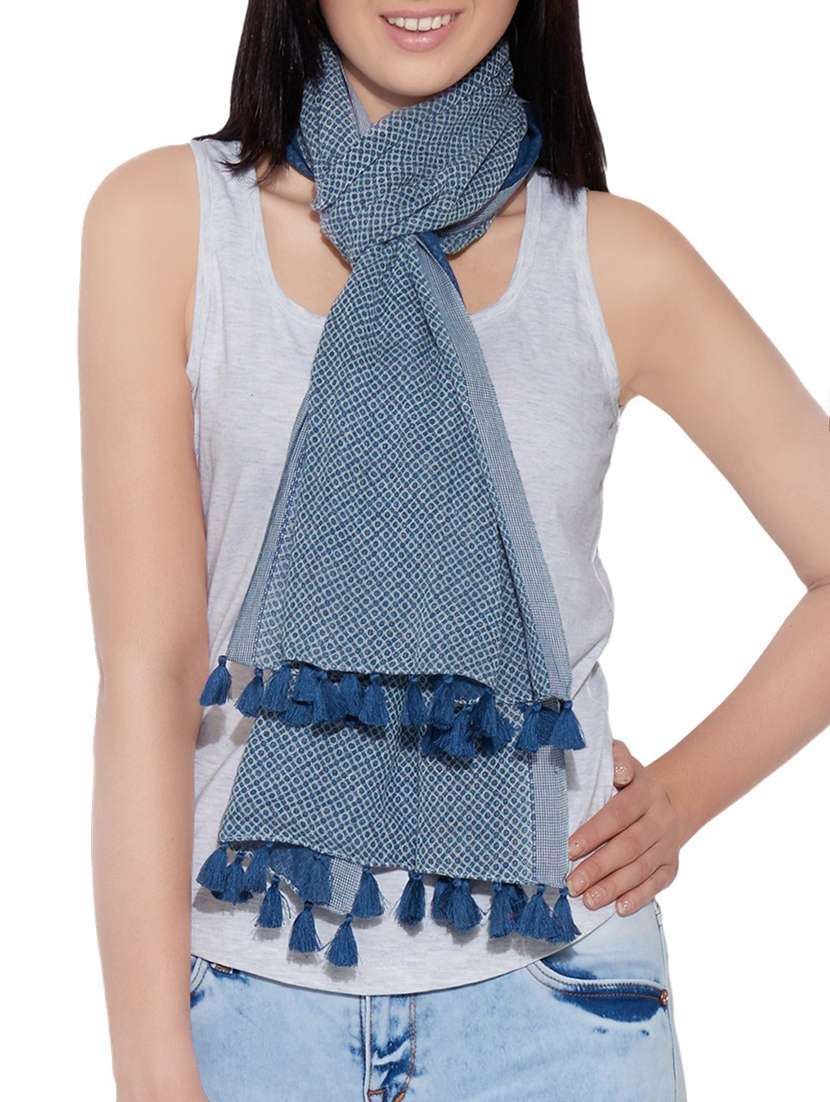blue cotton stole