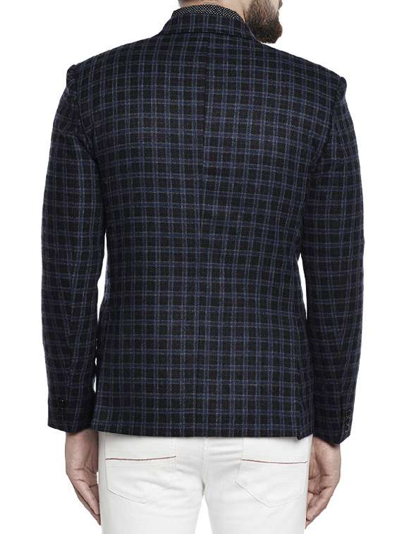 blue wool & polyester blend casual blazer - 14127331 - Standard Image - 2