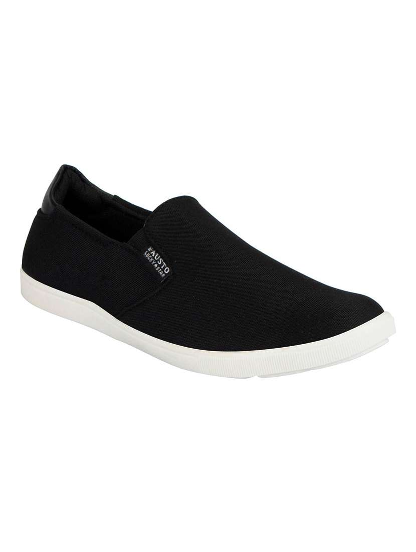 black canvas casual slipon