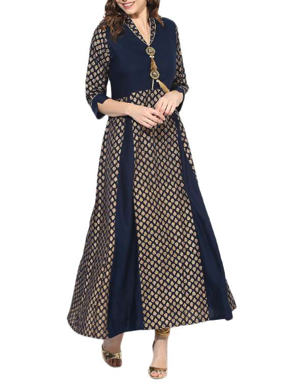 blue rayon aline kurta