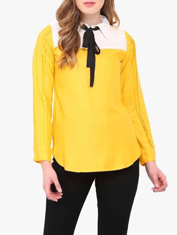 solid yellow rayon top