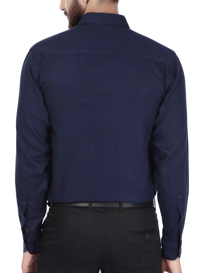 dark blue cotton casual shirt - 14129168 - Standard Image - 2