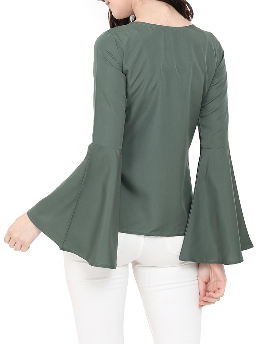 solid olive regular top - 14129779 - Standard Image - 2