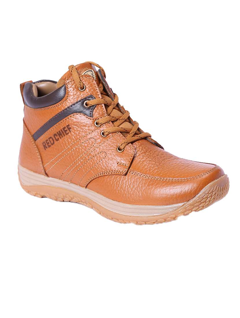 tan leather high ankle boot