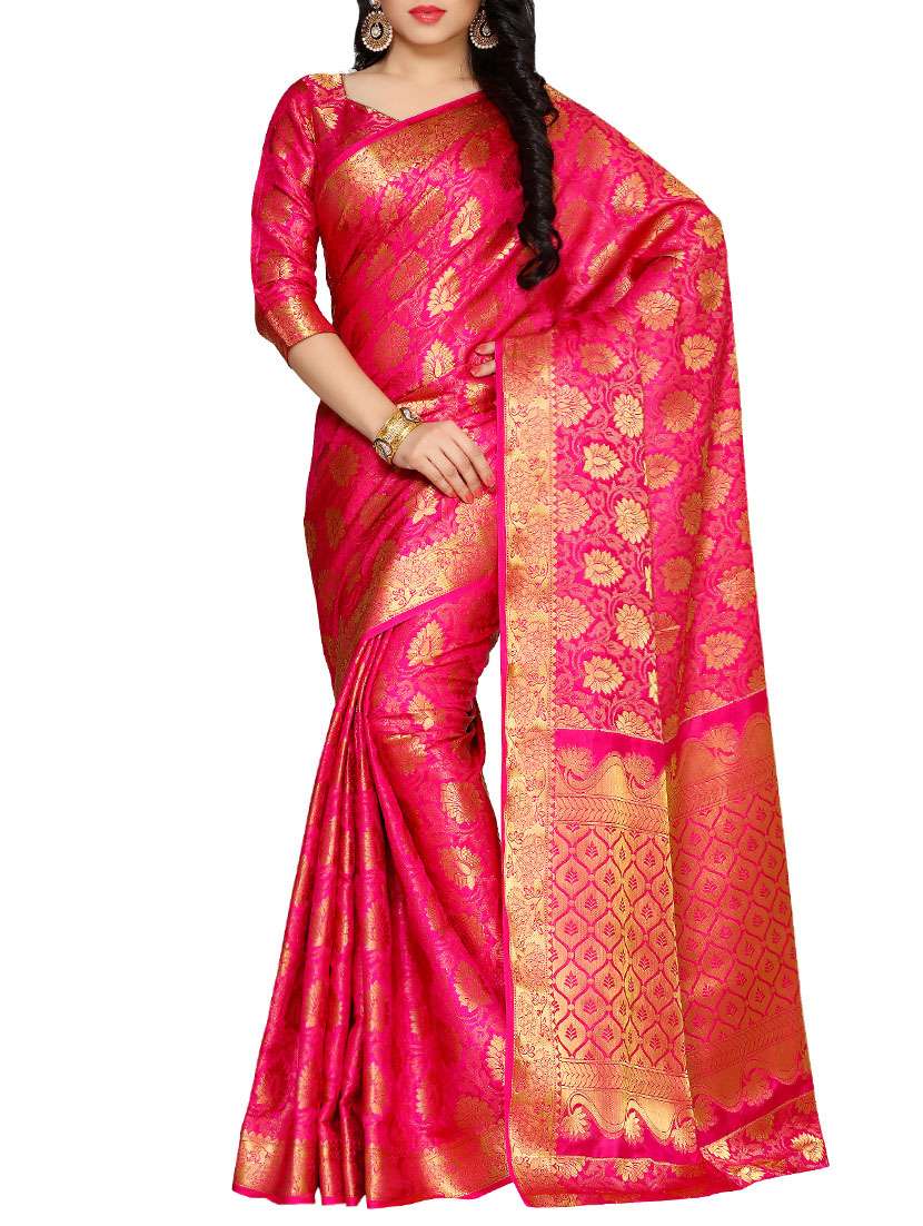 pink kanjivaram art silk saree