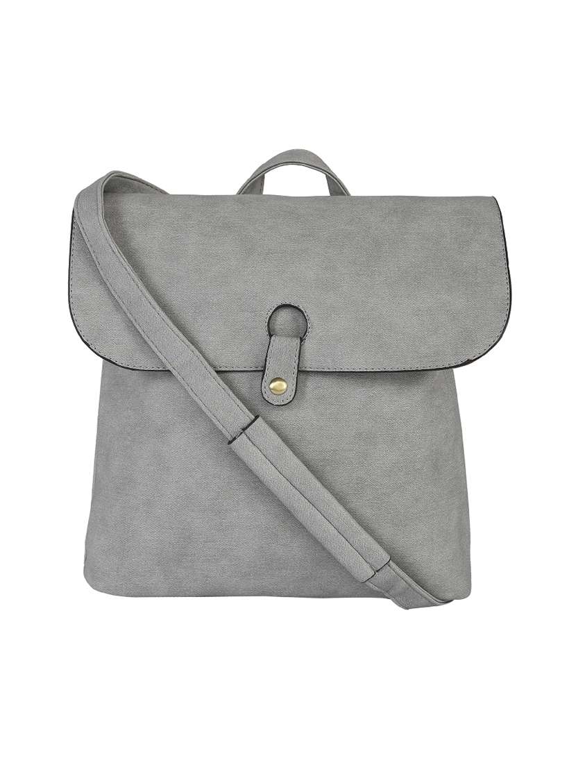 grey leatherette  regular backpack