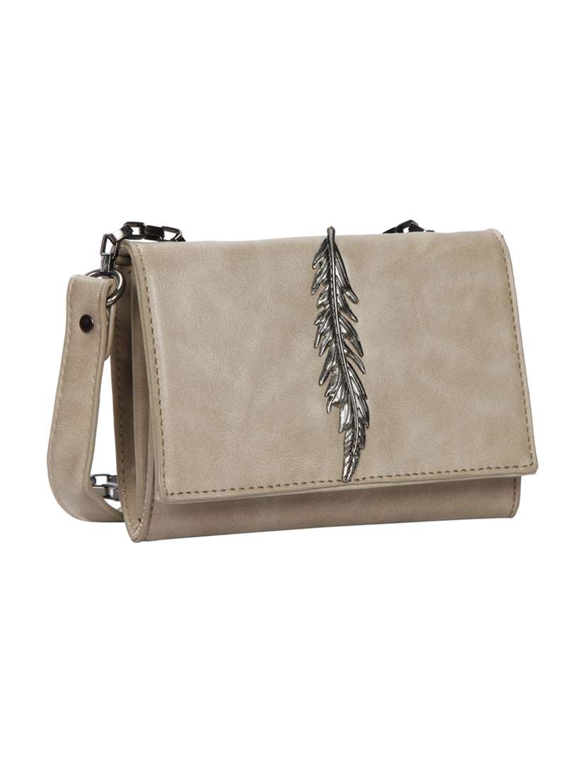 grey leatherette ( regular sling bag