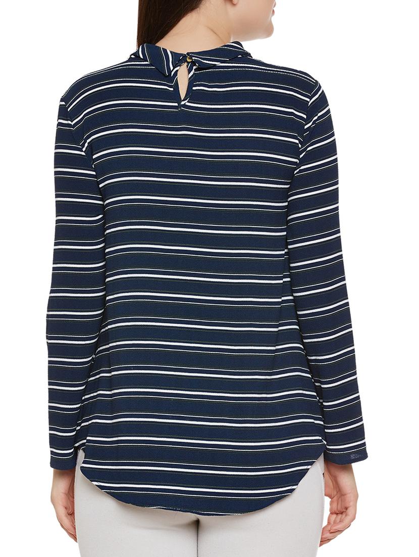 mock neck striped top - 14137769 - Standard Image - 2