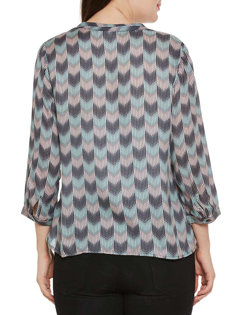 placket detail v-neck top - 14137778 -  Standard Image - 2