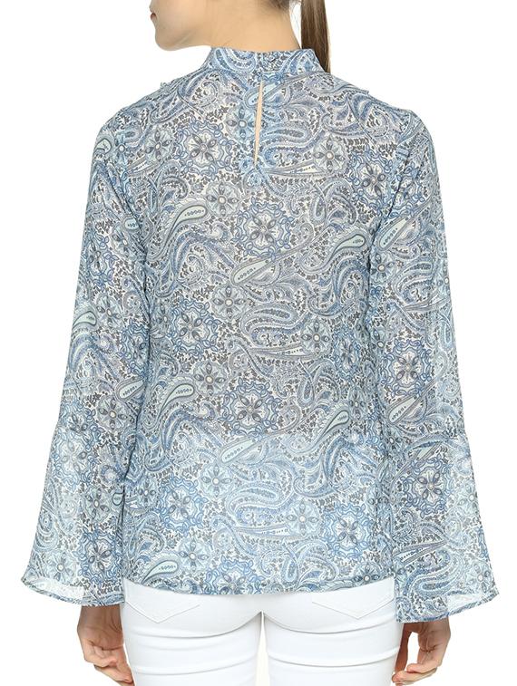 bell sleeved paisley top - 14144671 - Standard Image - 2