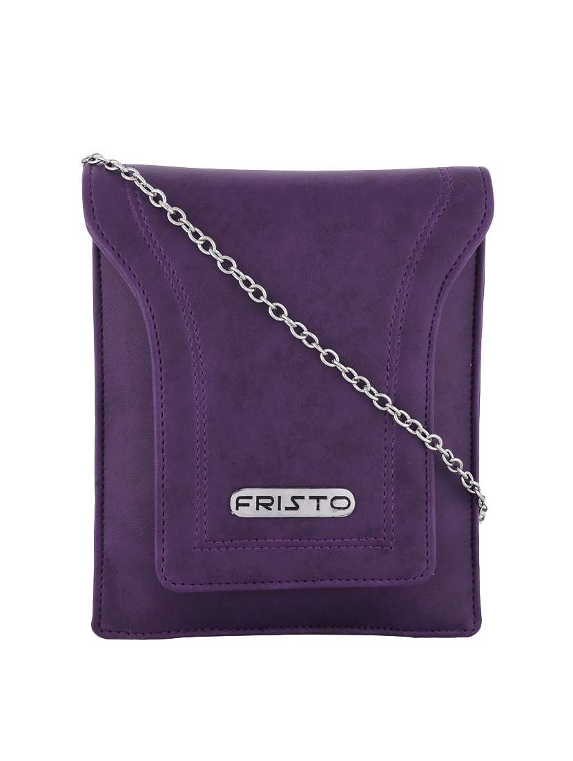 purple leatherette  regular sling bag