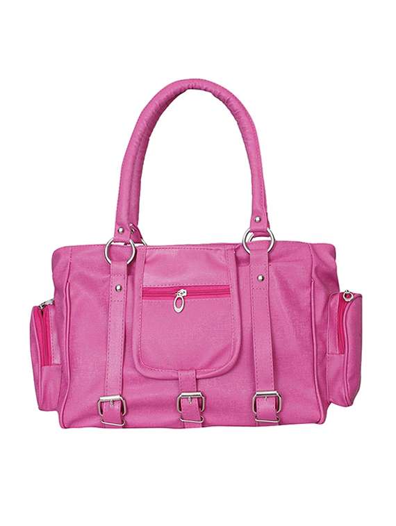 pink leatherette handbag