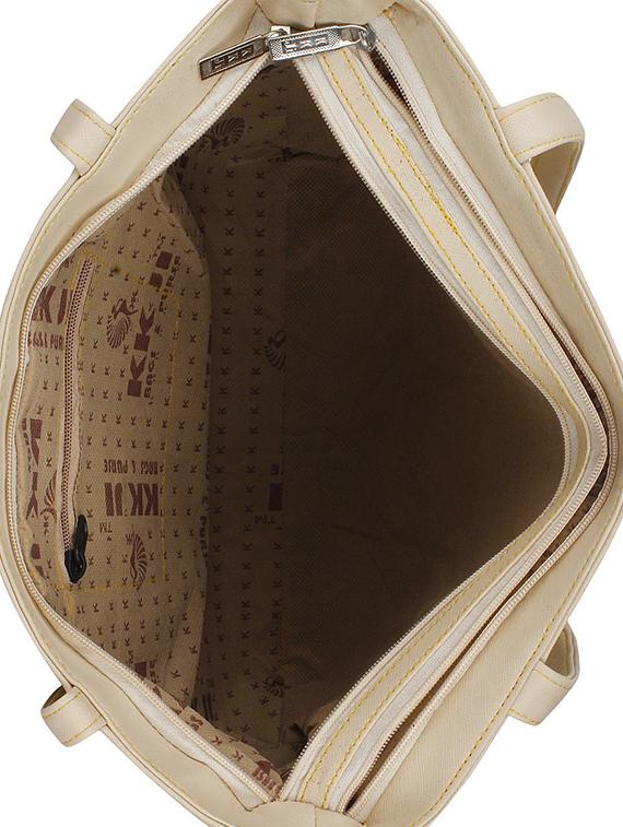 beige leatherette regular handbag - 14151015 - Standard Image - 2