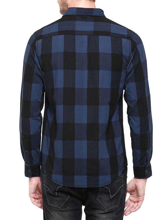 blue cotton casual shirt - 14153753 - Standard Image - 2