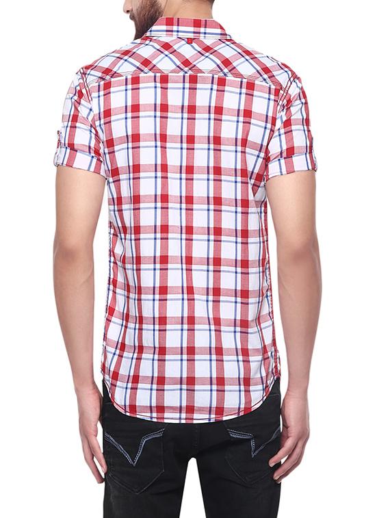 red cotton casual shirt - 14153769 - Standard Image - 2
