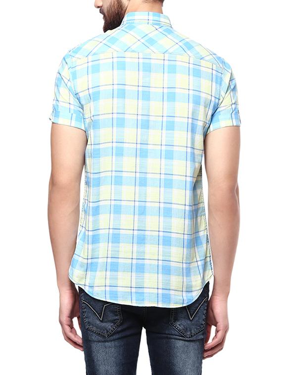 blue cotton casual shirt - 14153781 - Standard Image - 2