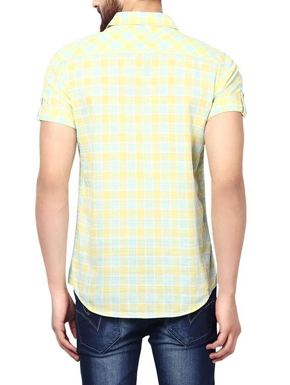 yellow cotton casual shirt - 14153783 - Standard Image - 2