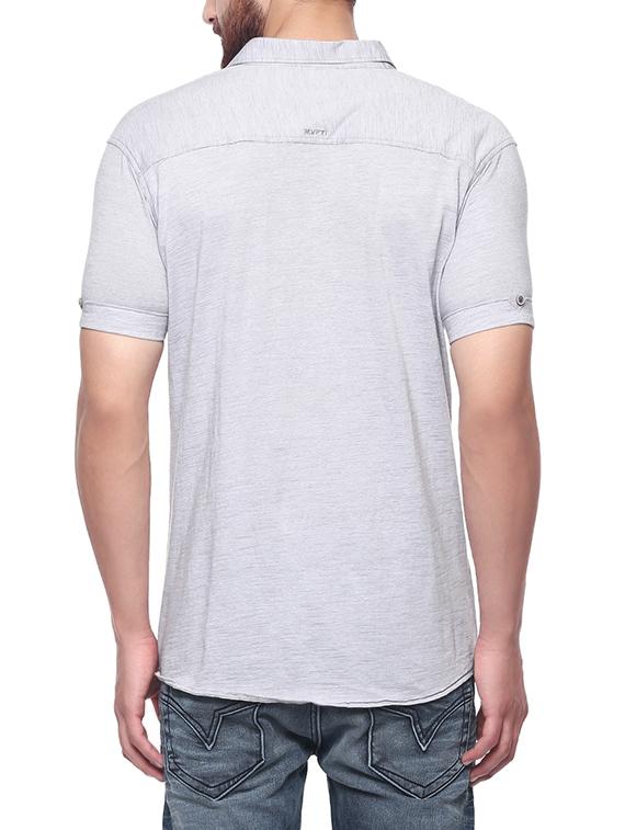 grey cotton casual shirt - 14153798 - Standard Image - 2