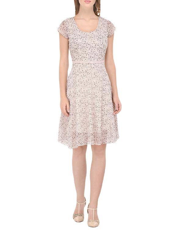 women's fit & flare geometric dress - 14160641 - Zoom Image - 0
