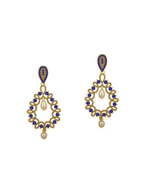 blue metal chandelier earrings - 14161679 - Standard Image - 0