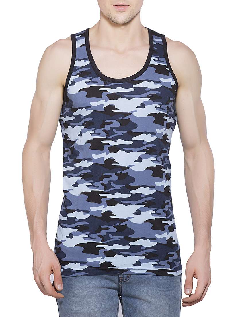 multicolour cotton blend vest
