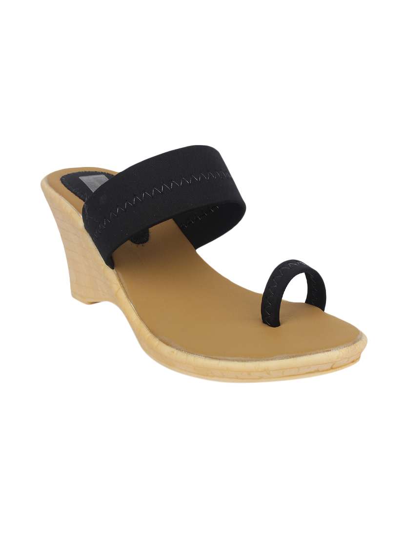 black one toe wedge
