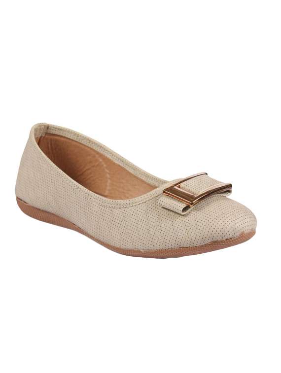 beige faux leather slip on ballerina