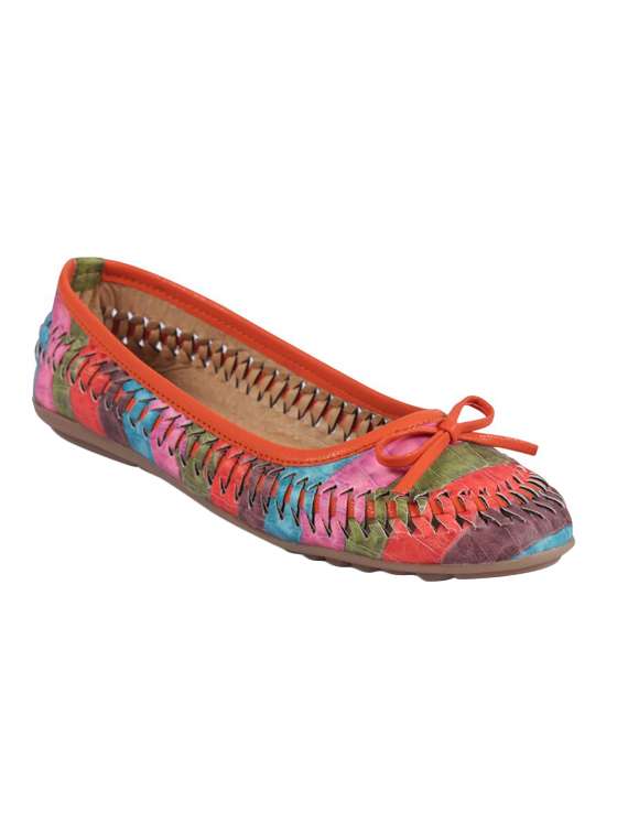 multi colored slip on ballerina