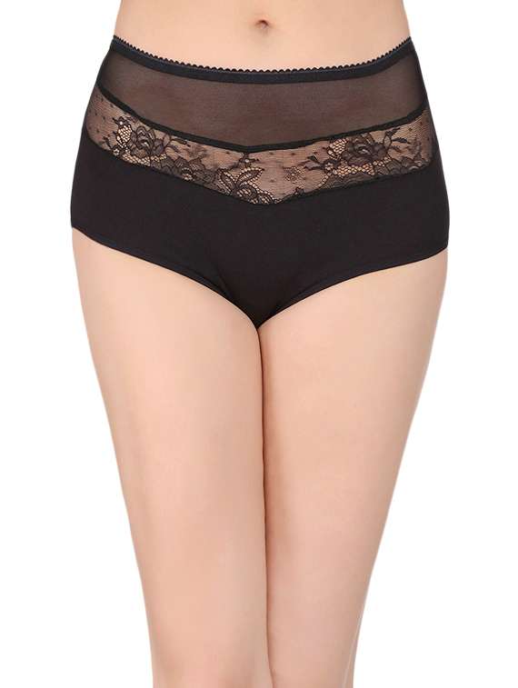 black cotton hipster panty