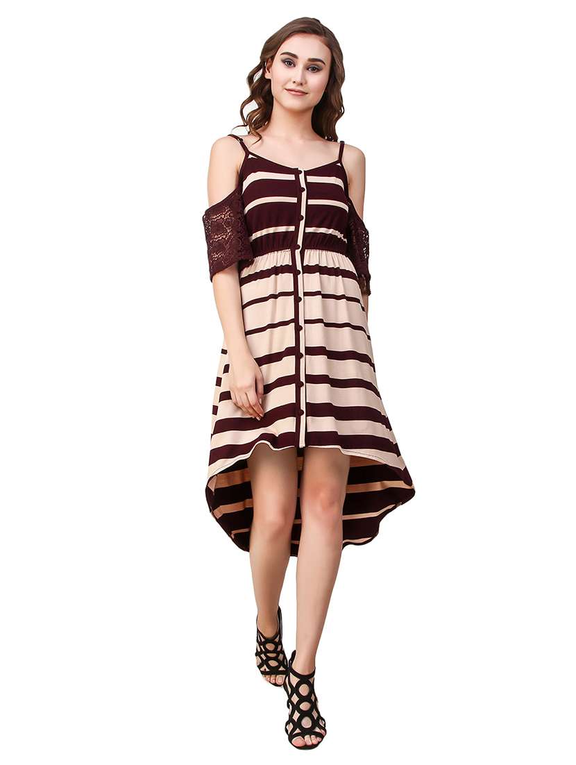 maroon viscose high low dress