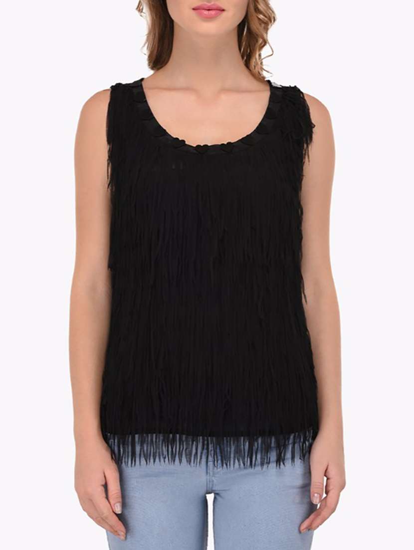 women's straight round neck top