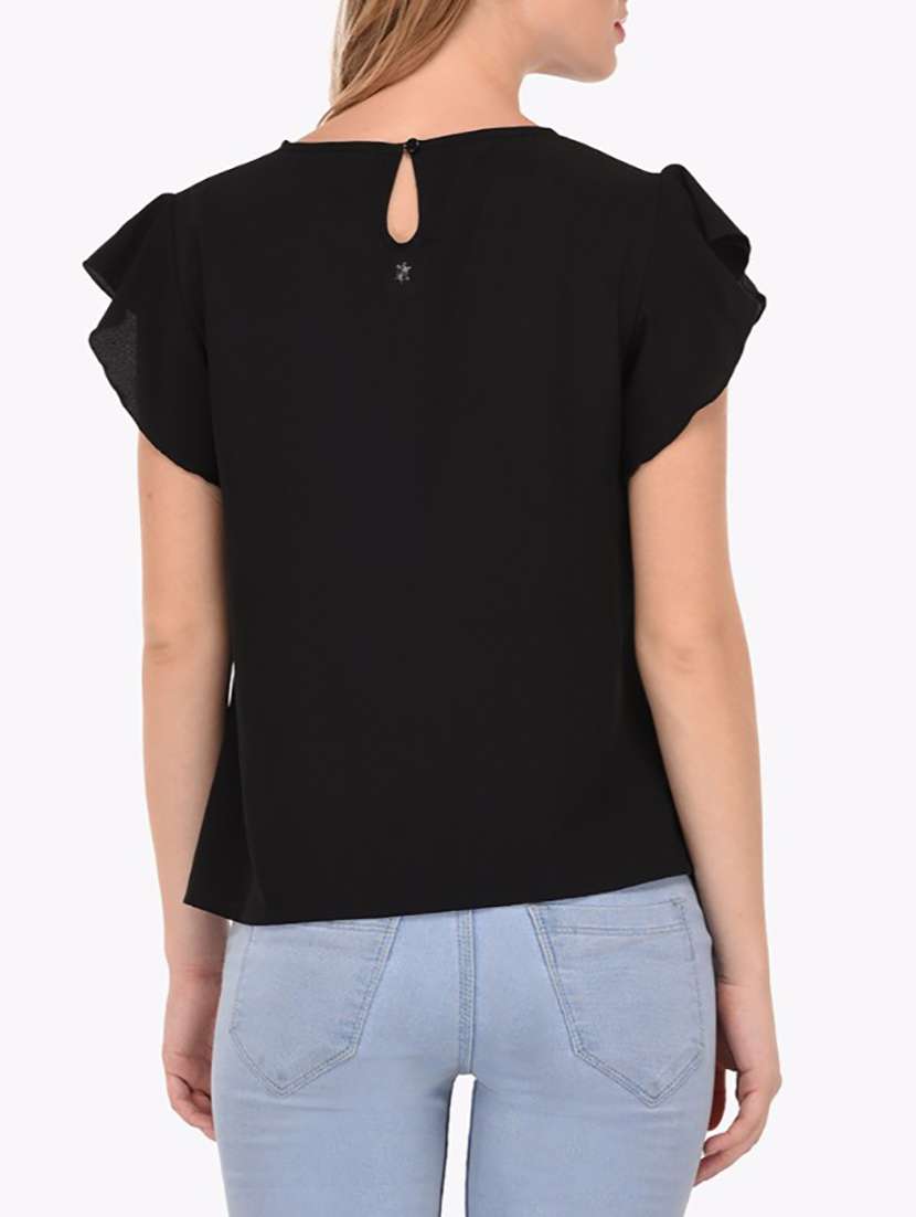 women's straight round neck top - 14172383 - Standard Image - 2