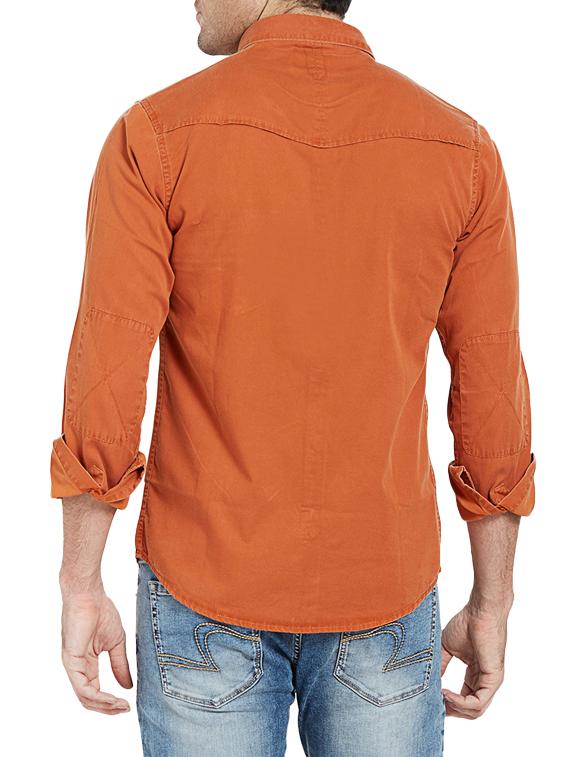orange cotton casual shirt - 14181533 - Standard Image - 2