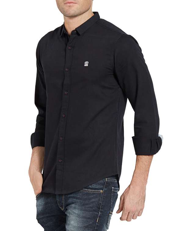 black cotton casual shirt - 14181535 -  Standard Image - 2