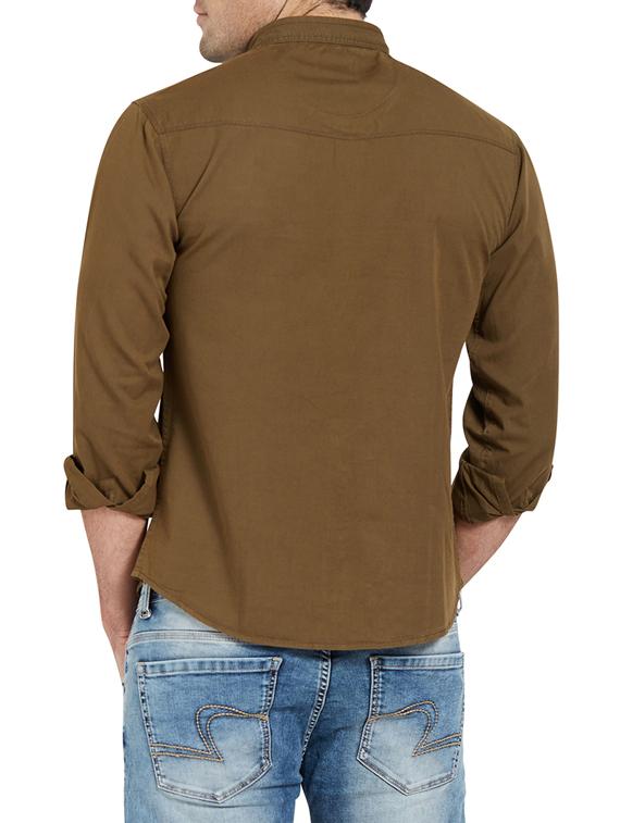 brown cotton casual shirt - 14181553 - Standard Image - 2