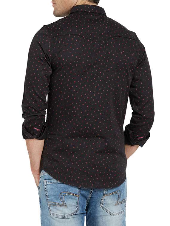 black cotton casual shirt - 14181579 -  Standard Image - 2
