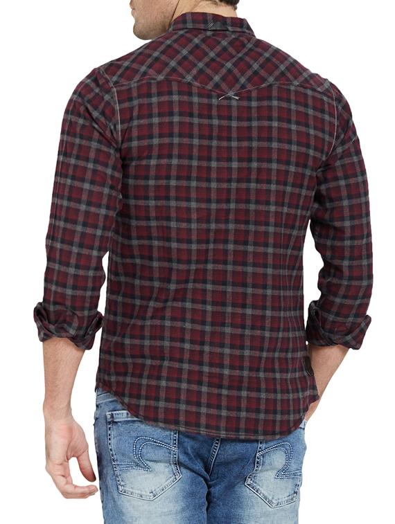 red cotton casual shirt - 14181588 - Standard Image - 2