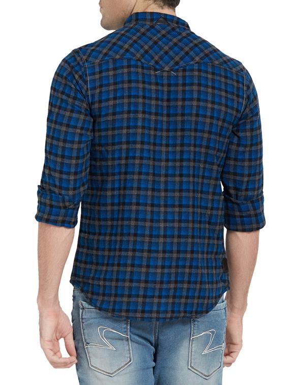 blue cotton casual shirt - 14181589 - Standard Image - 2