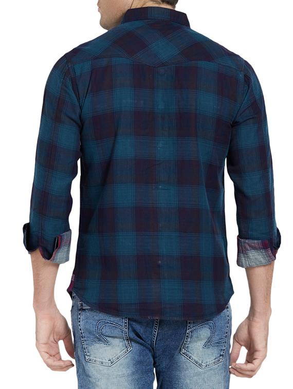 blue cotton casual shirt - 14181597 - Standard Image - 2