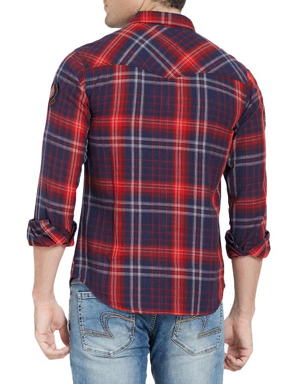 red cotton casual shirt - 14181601 - Standard Image - 2