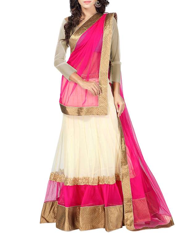 white net flared lehenga