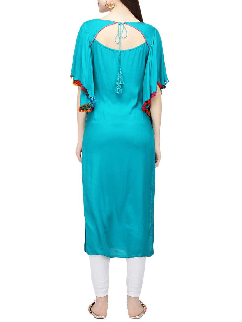 Bat Wing Straight Kurta - 14182898 -  Standard Image - 2