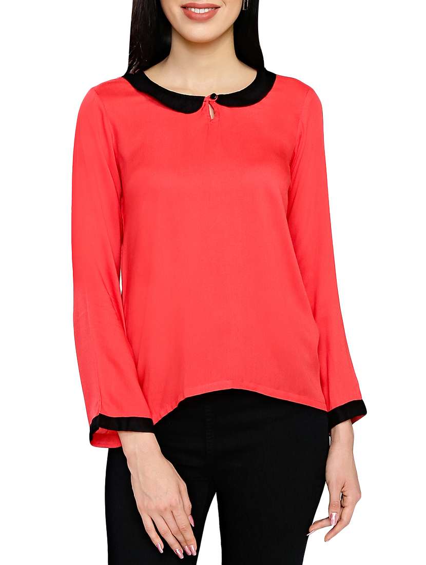 women's straight collared top